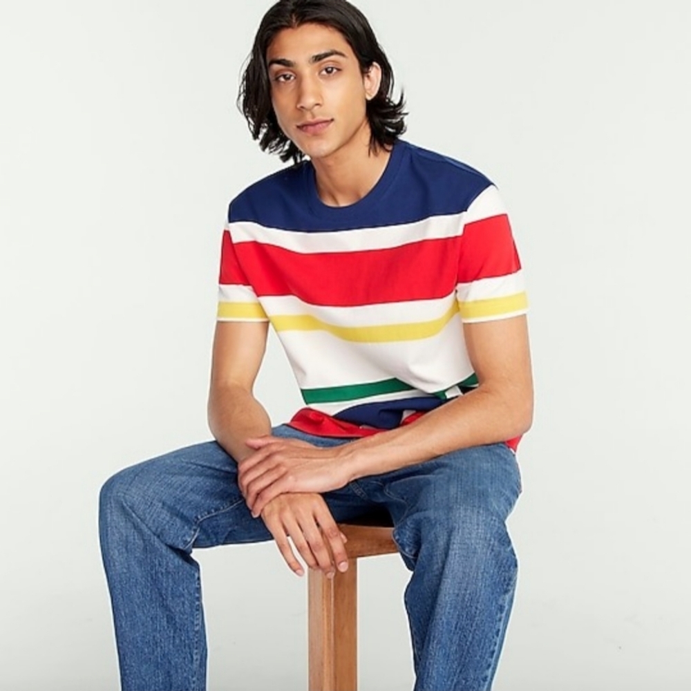 J.Crew Short-sleeve rugby crewneck shirt in stripe MED BNWT 1 LEFT $70